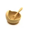 Utensilios de silicona de grado alimenticio para alimentar a niños, set combinado de tazón de comida de silicona para bebé y bandeja de alimentación para bebés