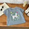 Camiseta de Manga Corta para Niños 2026 Verano Nueva Camiseta con Estampado de Dibujos Animados Camiseta Básica de Algodón Puro para Niños Top de Moda