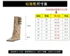 2666-8 Botas Femininas de Salto Anabela Bico Fino com Elevação Interna de Altura, Cano Empilhado, Cano Largo, Botas de Montaria até o Joelho