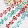 Encaje de Flor de Cinco Pétalos Colorido Degradado de 2.5cm Transfronterizo Accesorios de Bordado Solubles en Agua Cadena para Ropa Accesorios de Joyería DIY