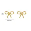 Pendientes con Forma de Corazón y Lazo Estilo Dulce, Acero Inoxidable Chapado en Oro de 18 Quilates, Elegantes, Modernos y de Alta Gama para Mujer, Estilo Nuevo
