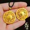 Colgante de Cinco Bendiciones Chapado en Oro con Brújula de Ocho Tesoros y Símbolo de Fortuna, Collar del Dios de la Riqueza Amarillo para Mujer, Artículo Versátil de Lujo Ligero, Popular en Transmisiones en Vivo