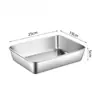 Plato Cuadrado de Acero Inoxidable con Tapa Rectangular Caja Conservadora de Frescura Plato para Platos Fríos Caja para Encurtidos Tiramisú Plato Toalla Multiusos