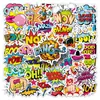 50 Pegatinas de Graffiti de Explosión Sorpresa Venta Caliente Transfronteriza Impermeables en Inglés Decorativas para Cuaderno Taza Térmica Pegatinas Venta al por Mayor