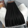 Saia Midi Elegante Nova de Chiffon Fluido para Mulheres, Comprimento Médio Estilo Fino de Verão, Cobre os Quadris, Emagrece Saia Midi Evasê Linha A