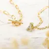 Collar Personalizado con Inicial de 26 Letras, Collar con Colgante de Cadena Paperclip Superpuesto, Joyería de Moda para Mujer Regalo