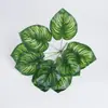 Pared Vegetal de Simulación Plantas Artificiales Verdes Pequeñas Hojas en Forma de Corazón de 9 Cabezas Flores Falsas de Plástico Decoración de Pared de Fondo para Entrada Balcón Césped