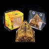 Adorno de Pirámide de Bola de Cristal Natural, Pieza de Decoración para el Hogar de Grava de Cristal Recubierta de Resina, En Caja