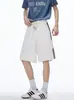 Shorts Casuais Retro Americano com Três Listras para Homens, Shorts Esportivos Largos e Retos Tendência de Verão, Moda Masculina