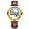Aoguras AOKULASIC Reloj Mecánico Automático para Hombre Fondo Calado Volante Correa Reloj de Pulsera 5003G