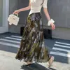 Falda Floral de Gasa Pintura al Óleo para Mujer 2026 Nueva Primavera y Verano Cintura Alta Fluida Dobladillo Amplio Falda de Pastel de Capas Falda Floral