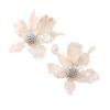 Aretes de Acrílico Blanco con Tendencia de Moda Exagerada, Clavos de Flor Grandes, Aretes Elegantes y Sofisticados con Diseño Irregular