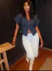Verano Transfronterizo Nuevo Moda Europea y Americana para Mujer Cárdigan Elegante Plano de Manga Corta Cuello en V Casual Simple Top de Punto