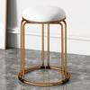 Taburete Redondo de Plástico Grueso Antideslizante de Roble para Hogar Silla de Comedor Simple Moderna Comercial Portavelas Simple de Hierro