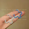 Brincos de Gota Pequena Flor Gradiente Azul com Esmalte para Mulheres, Brincos Doces de Coração Girly de Verão, Acessórios de Orelha Exquisitos Nicho Dopamina