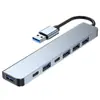 Estación de Acoplamiento Hub Hub de Ocho en Uno Convertidor para Portátil Tablet Teléfono Hub USB Múltiples Interfaces