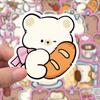 50 pegatinas originales de oso de cumpleaños ins, pegatinas de dibujos animados de oso lindo de postre para cuenta de mano, pegatinas impermeables para funda de teléfono móvil