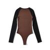 Mono Sexy de Felpa Cepillada con Mangas Raglán Estilo Europeo y Americano Otoño e Invierno 2022 Mono Elástico Abierto para Mujer
