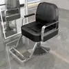 Silla de salón de peluquería para cortar, rizar y peinar, diseño popular, estilo guerrero negro, altura ajustable, giratoria y reclinable, adecuada para barberías