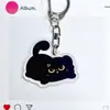 Colgante Llavero Gatito Negro, Llavero de Gato Lindo de Acrílico, Colgante Sencillo para Decoración de Estuche