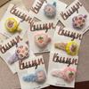 Pinza para el pelo de fieltro de lana de conejo y oso de dibujos animados lindos coreanos, accesorios para el pelo de fruta dulce para flequillo de niñas
