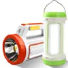 Linterna transfronteriza recargable led lámpara portátil para exteriores de emergencia camping reflector carga solar USB