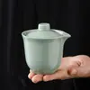 Juego de Tazas Rápidas de Horno Ge y Horno Ru, Una Tetera Cuatro Tazas, Juego de Té Kung Fu Portátil, Tazas de Cerámica para Preparar Té de Viaje, Regalo de Negocio