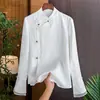 Elegante Camisa de Seda Jacquard Retro para Mujer 2023 Principios de Otoño Nuevo Estilo Chino Lujo Accesible Elegante Top Tipo Traje Tang para Mujer