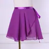 Saia de dança feminina adulta Saia de balé Vestido de prática de chiffon de uma peça Saia de gaze Saia de amarração infantil