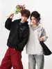 Sudadera Cardigan Bordada con Copos de Nieve de Peso Pesado para Mujeres y Hombres, Sudadera con Capucha Holgada Oversize de Primavera con Diseño Único