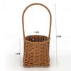 Mimbre mimbre artificial cesta de flores de mimbre arreglo floral portátil flor ramo azul cesta tejida de plástico bolso de paja cesta de picnic
