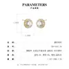 Populares Aretes Redondos Brillantes con Circonia Micro-Pavimentada, Elegantes y Versátiles Exquisitos Aretes de Turquesa Azul con Agujas de Plata S925 para Mujer