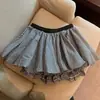 Falda de linterna con cintura elástica, falda A de línea fina y ultracorta para mujer, dulce y sexy, talla grande, voluminosa, adecuada para bailar y uso casual