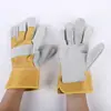 Luvas de soldador macias de couro bovino de duas peles, luvas de proteção isolantes para trabalho industrial