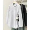 Nova Chegada de Outono 100kg Plus Size Vintage Versátil Camisa de Manga Longa Listrada Cardigã Casual de Comprimento Médio 0803