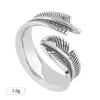 Acero de Titanio Retro Abierto Estilo Ins Estilo Coreano Anillo de Pluma Artesanía Antigua Anillo de Acero Inoxidable Anillo de Cola Fábrica Venta al por Mayor