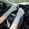 Guantes de Verano Largos Elásticos Finos Transpirables con Protección Solar para Mujer Elásticos para Conducir Ciclismo Etiqueta Negro Blanco Transporte
