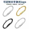 Pulseira de aço inoxidável com design geométrico minimalista de anéis duplos, estilo europeu e americano, em estoque, feita à mão, design novo, atacado para jovens mulheres