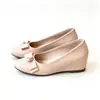 Populares zapatos de mujer para aumentar la altura con lazo, nuevos de verano 2026, zapatos casuales franceses cómodos, Mary Janes bajos