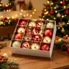 Produto Novo Transfronteiriço Conjunto de Bolas de Natal de Veado 6cm Pintadas de Vermelho e Dourado Decoração de Bola de Natal de Formato Irregular Enfeites para Pendurar na Árvore de Natal