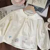 Conjunto de Camisa de Muñeca de Manga Larga y Pantalones Acampanados Elegantes Bordados para Niñas, Nueva Colección Primavera y Otoño 2026 para Pequeñas Princesas