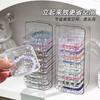 Caja de almacenamiento para pulseras de cristal antioxidante, transparente, con cuentas, para escritorio