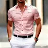 Camisas casuales transfronterizas europeas y americanas para hombre, sitio independiente de Amazon, ropa de manga corta para hombre de talla grande, nuevos estilos europeos y americanos para hombre