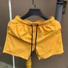 Pantalones Trimestrales Pantalones de Playa de Verano para Hombre Estilo Coreano Pantalones Triples Shorts de Secado Rápido Color Caramelo Sueltos Delgados Modernos Shorts Deportivos