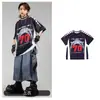 Ropa de Street Dance para Niños Hip-Hop para Niños Retro Americano de Manga Corta Ropa Genial para Niños Trajes para Niños Ropa de Presentación Hip-Hop para Niñas