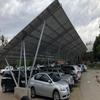Sistema de instalação de galpão solar solução solar suporte de fixação de veículo de estacionamento bilateral
