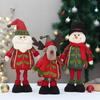 Novas decorações de Natal Boneco de neve retrátil Boneca de tecido Alce Arranjo de janela Papai Noel Decoração Enfeites