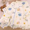 Pijama de algodón nube para mujer, verano, nuevo, conejito lindo, manga corta, ocio, sentido perezoso, ropa de casa, traje de tres piezas, venta al por mayor
