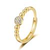 Anillo de Temperamento Burbuja de Diamante de Venta Caliente Transfronterizo Moda Femenina Diseño de Nicho Anillo Avanzado de Circonita Anillo Abierto para Dedo Índice