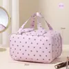 Bolsa de Maquiagem Portátil de Bolinhas Menta de Três Camadas Bolsa de Higiene Pessoal Multifuncional Alto Acabamento Pode Ser Fixada na Mala Bolsa de Armazenamento Atacado
